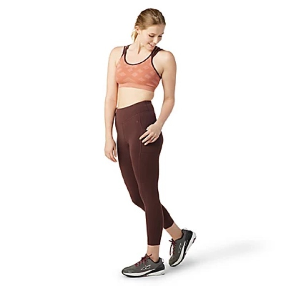 Smartwool Leggings Women’s large L burgundy merino wool 7/8 base layer hiking